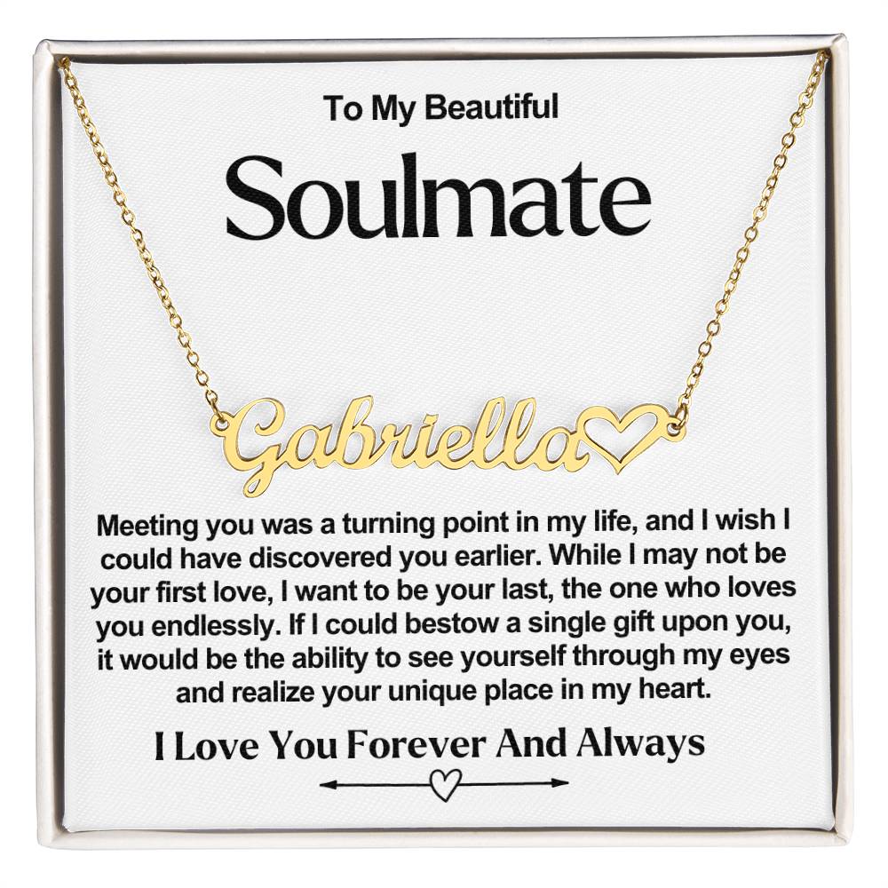 Soulmate Name Necklace With Heart