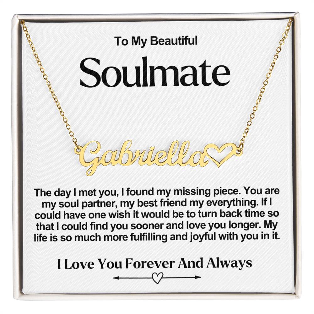 Soulmate Name Necklace With Heart