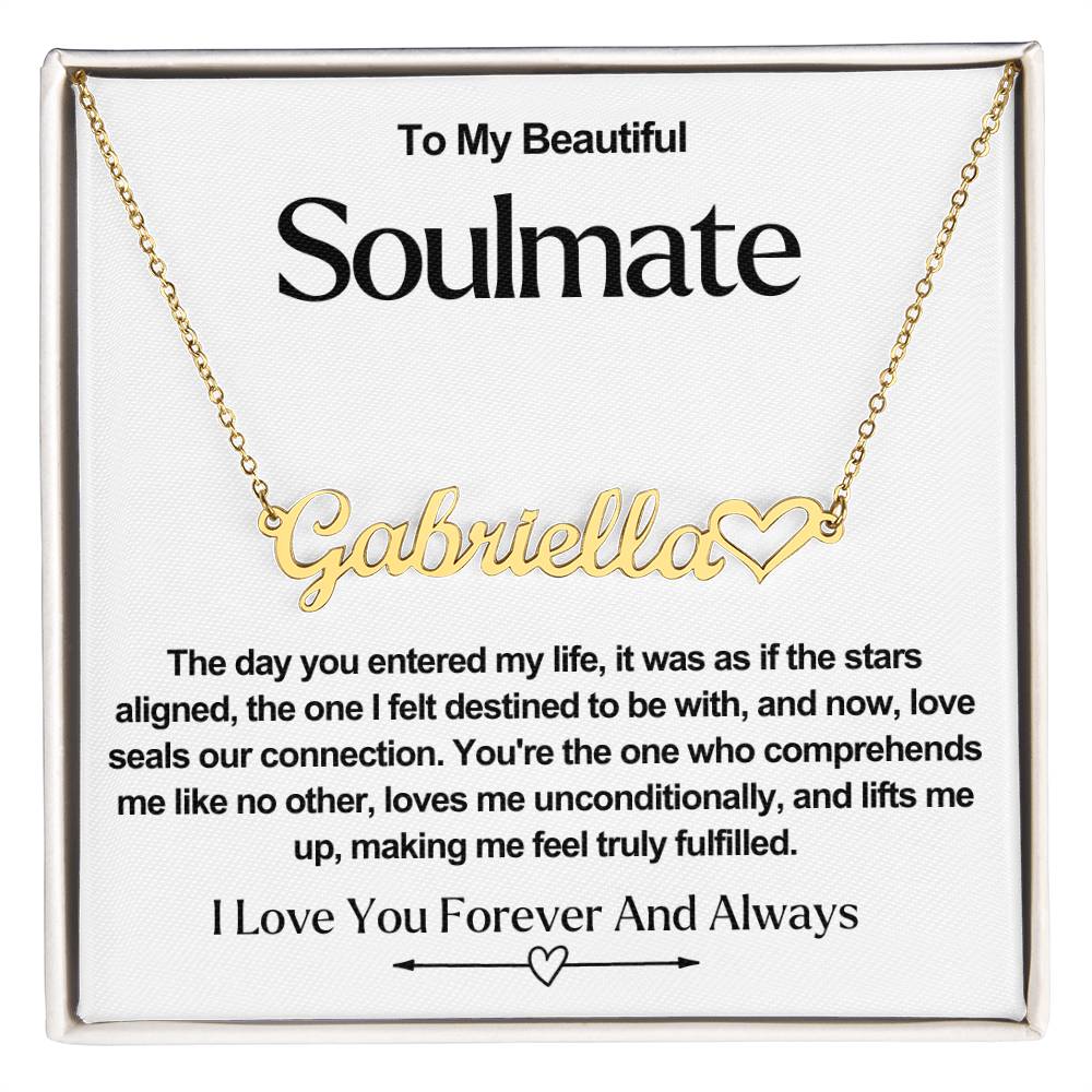 Soulmate Name Necklace With Heart