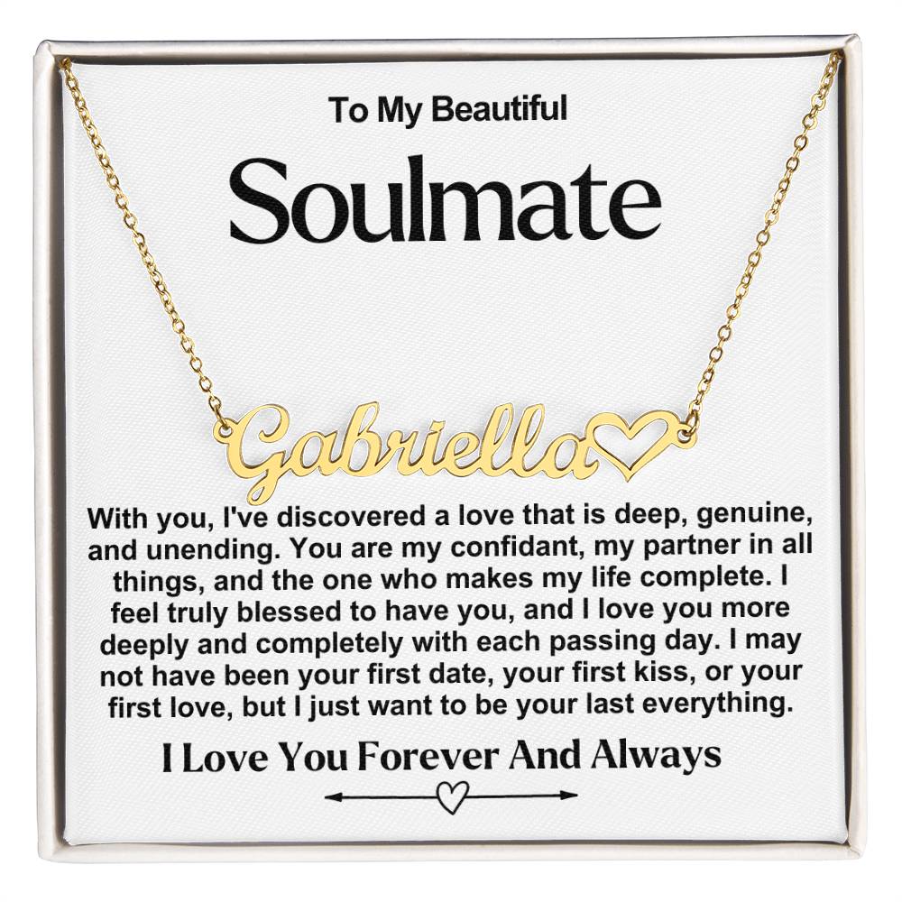 Soulmate Name Necklace With Heart