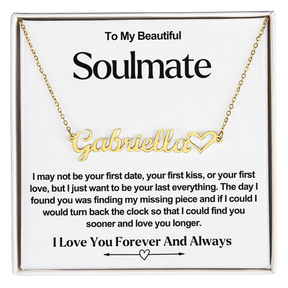 Soulmate Name Necklace With Heart