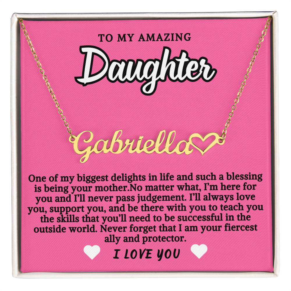 To Daughter From Mother Personalized Name Necklace