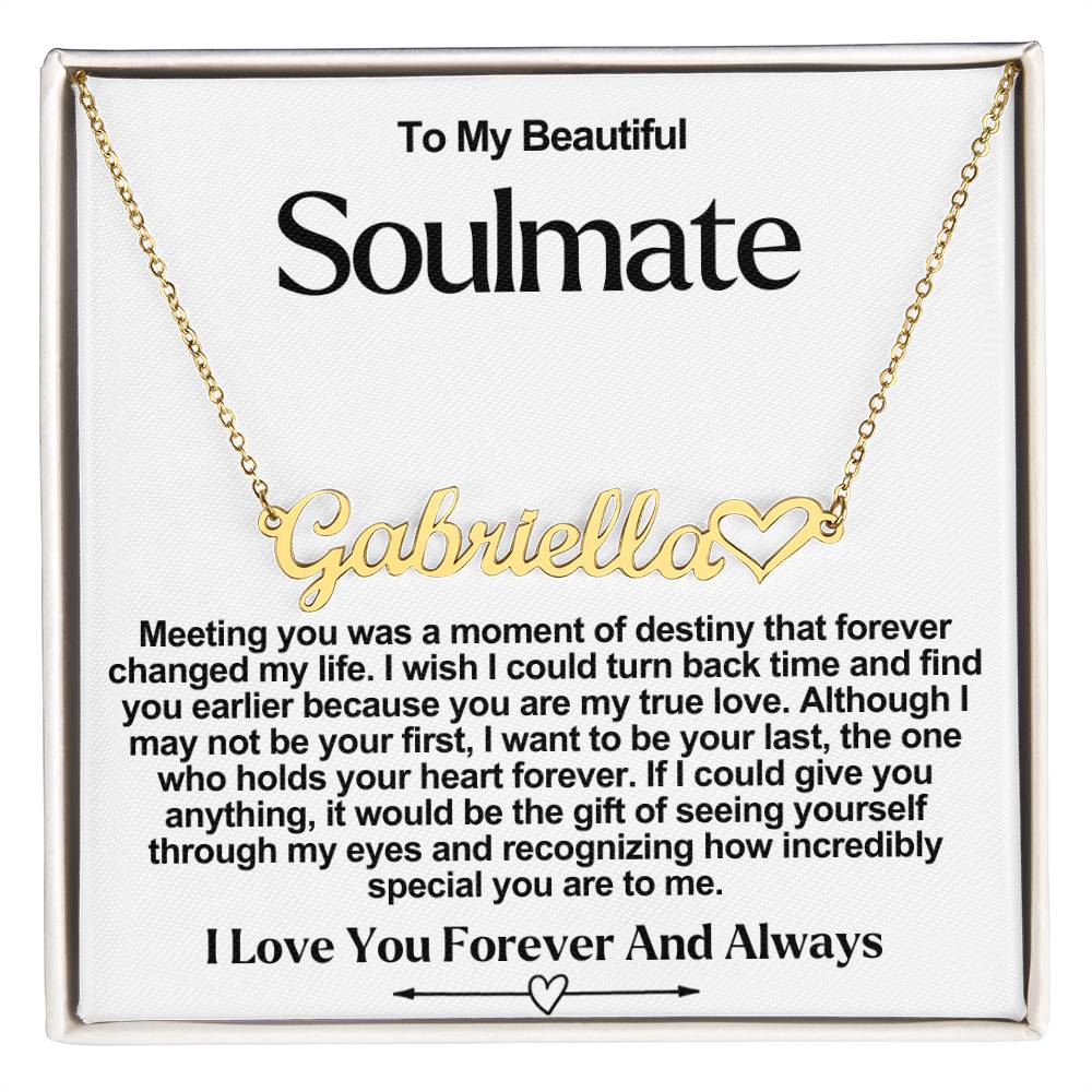 Soulmate Name Necklace With Heart