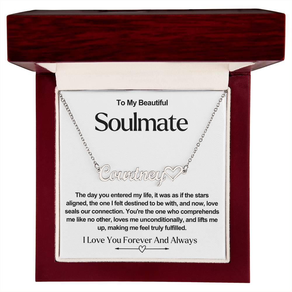 Soulmate Name Necklace With Heart