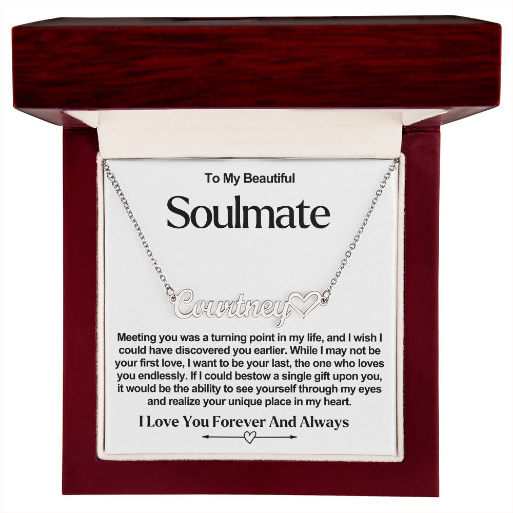 Soulmate Name Necklace With Heart