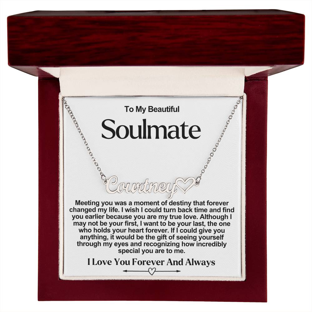 Soulmate Name Necklace With Heart