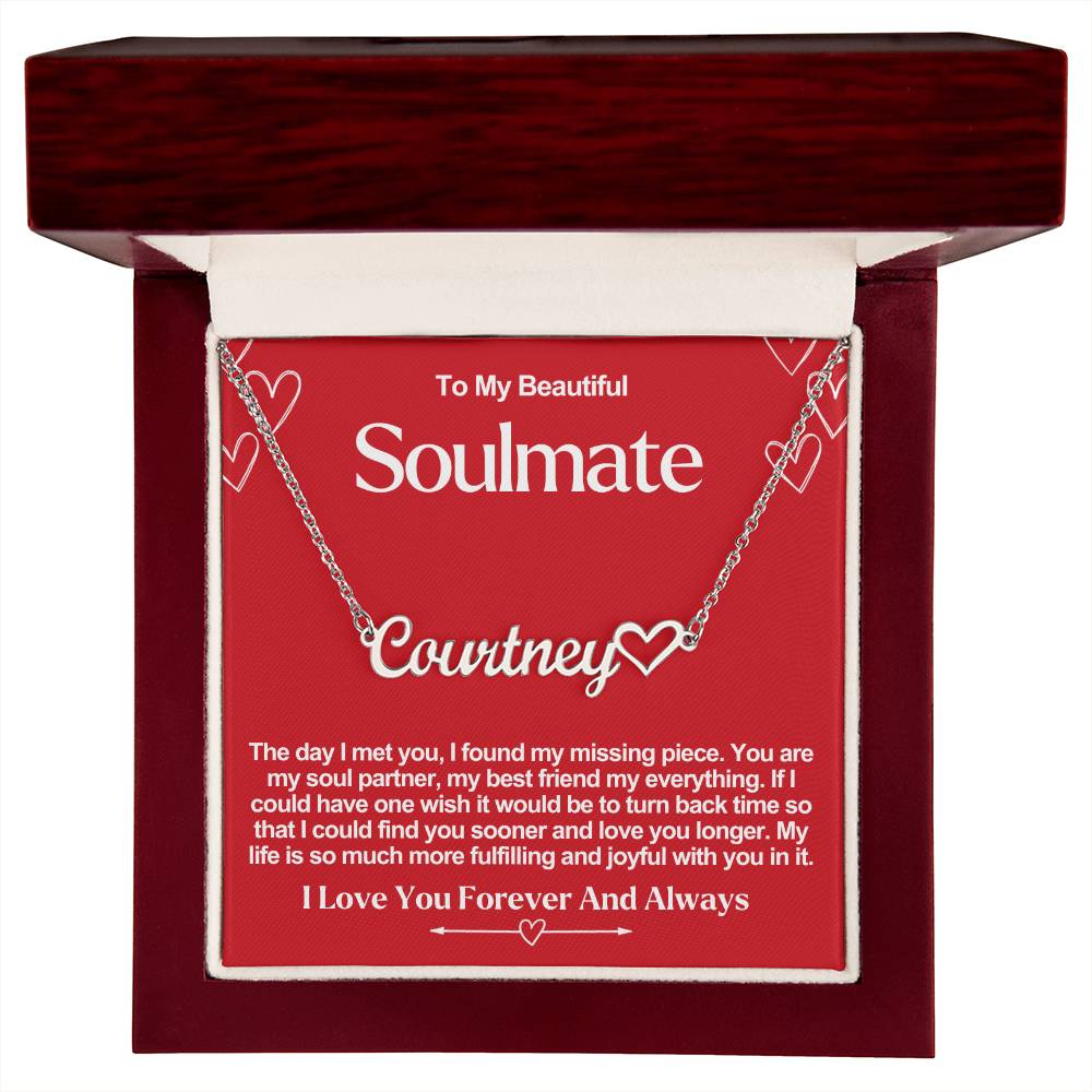 Soulmate Name Necklace With Heart