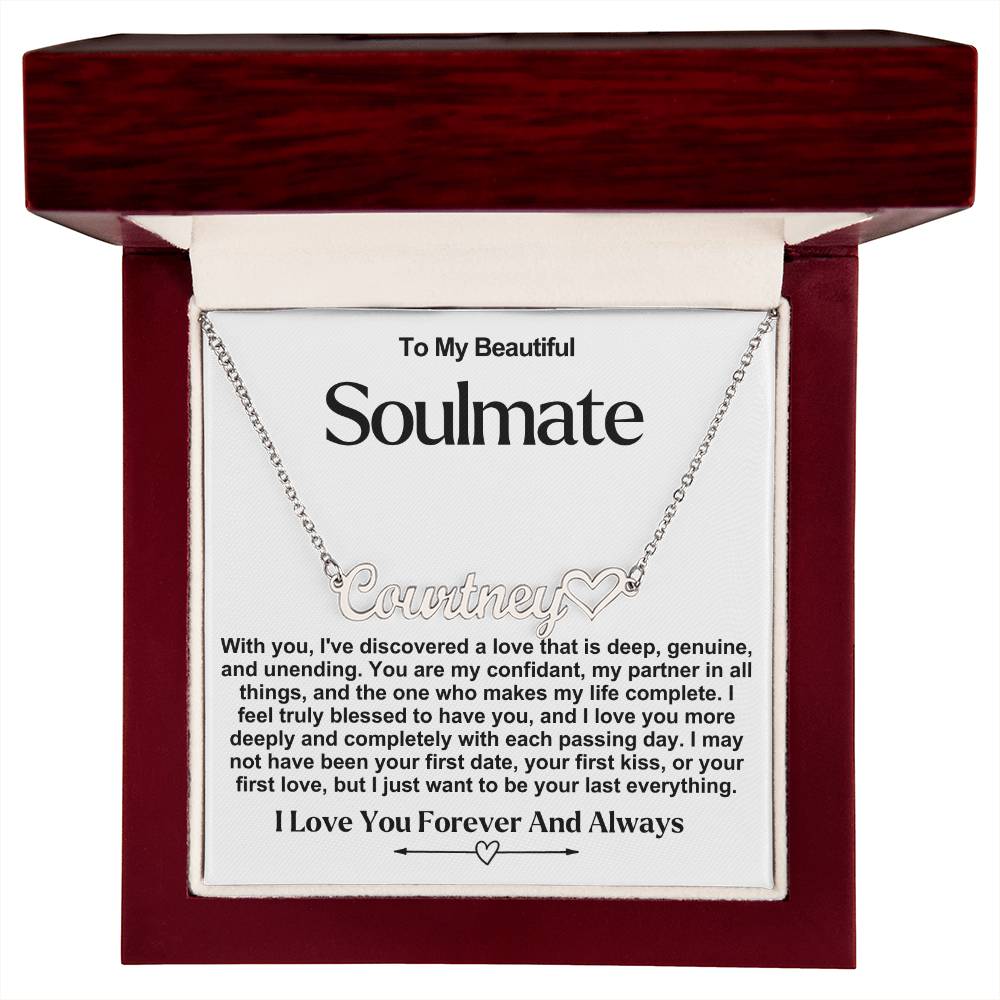 Soulmate Name Necklace With Heart