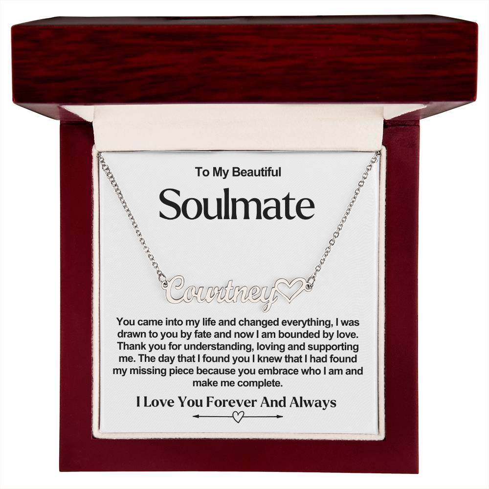 Soulmate Name Necklace With Heart