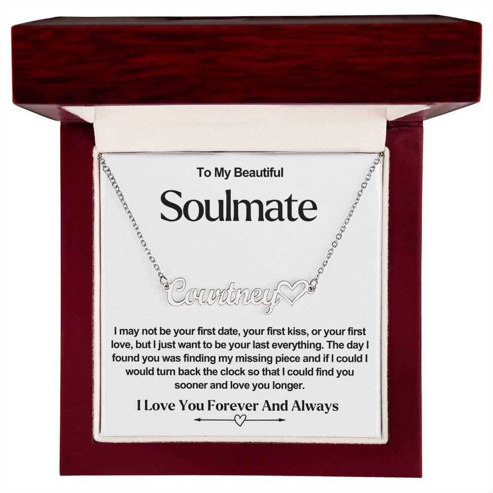 Soulmate Name Necklace With Heart