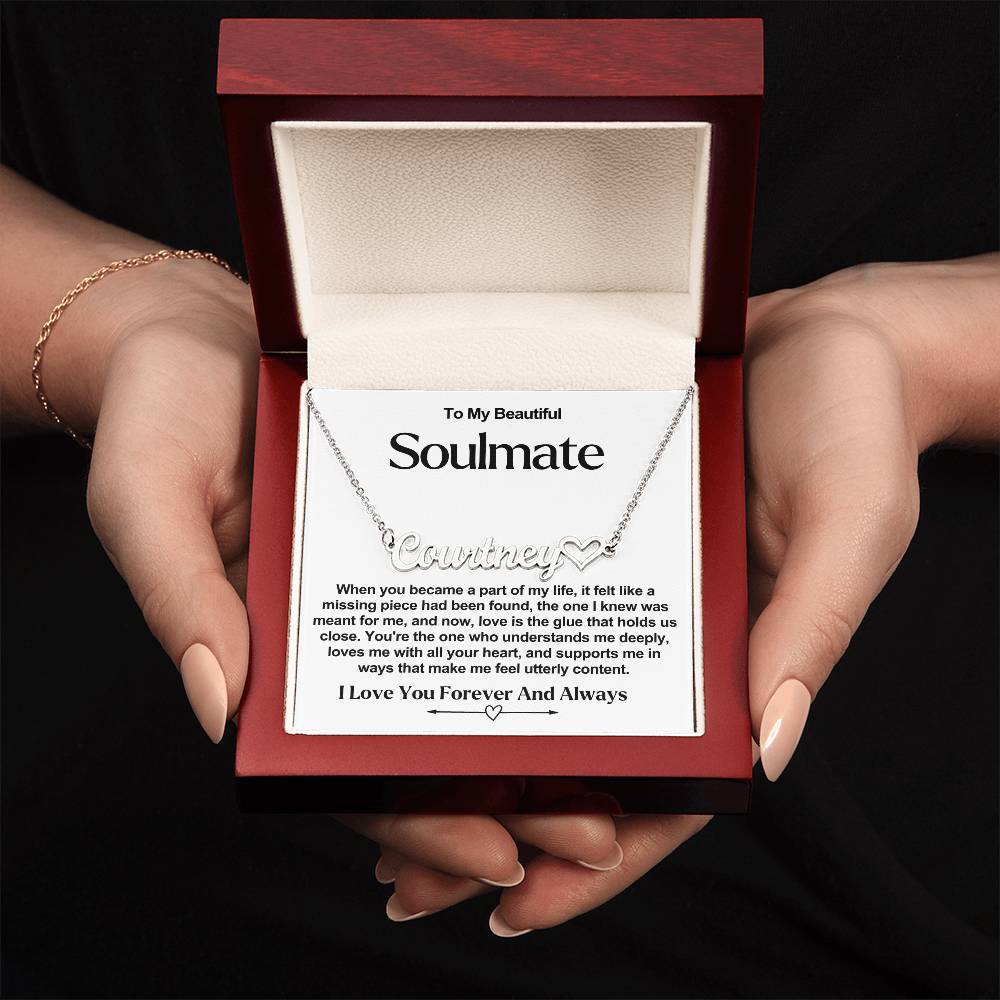 Soulmate Name Necklace With Heart