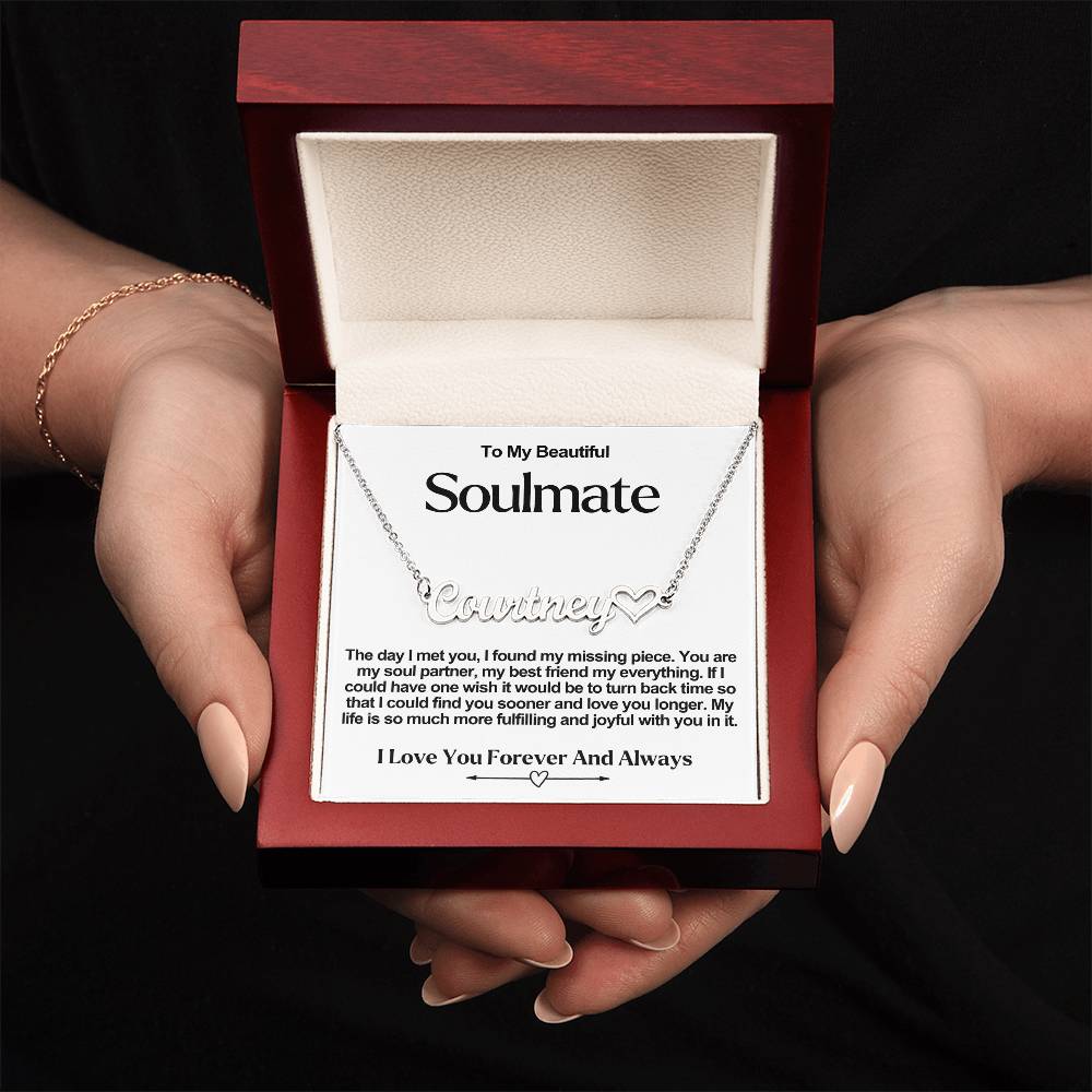 Soulmate Name Necklace With Heart