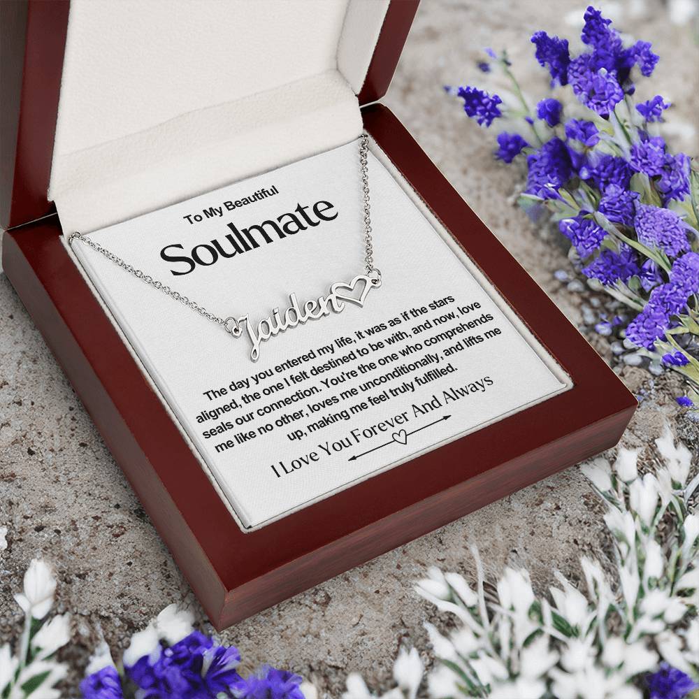 Soulmate Name Necklace With Heart