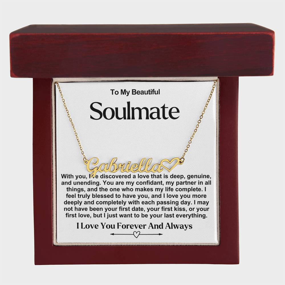 Soulmate Name Necklace With Heart