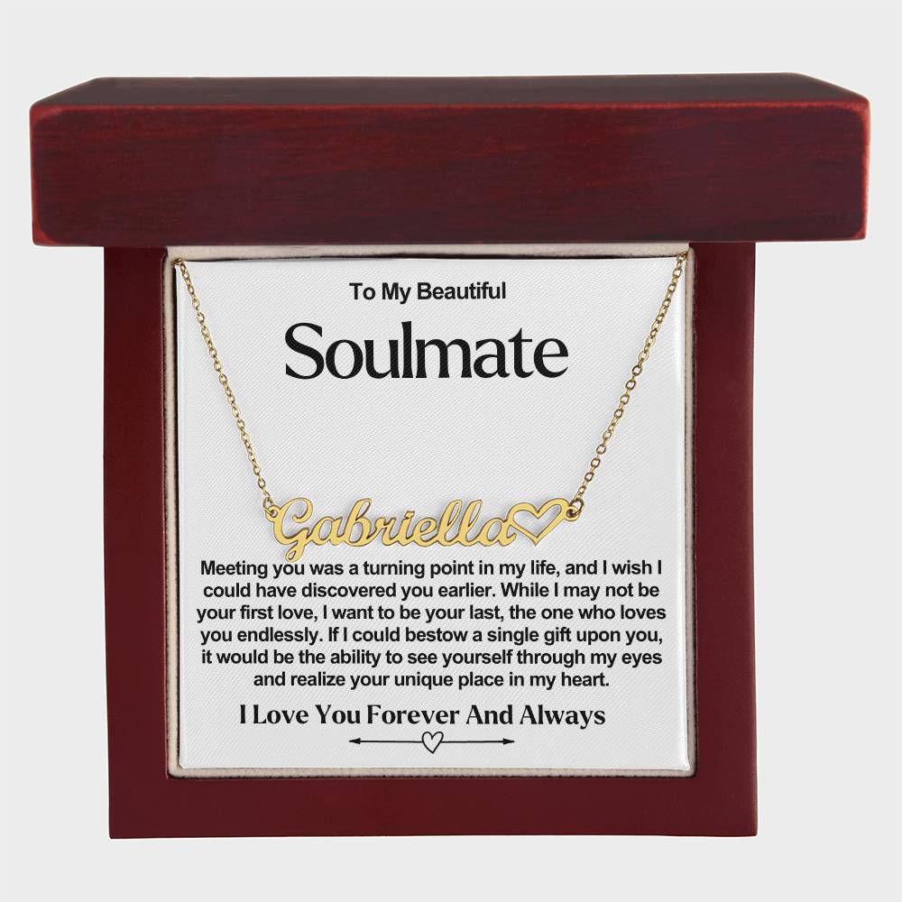 Soulmate Name Necklace With Heart