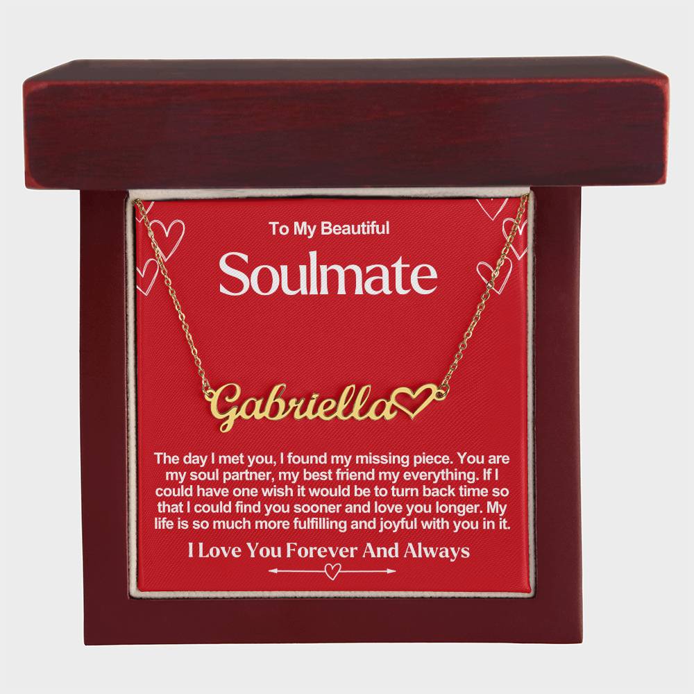 Soulmate Name Necklace With Heart