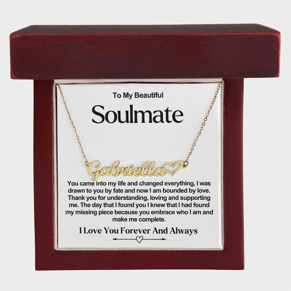 Soulmate Name Necklace With Heart