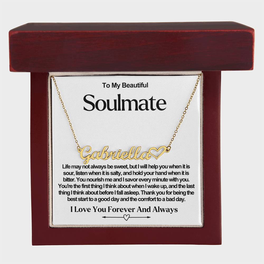 Soulmate Name Necklace With Heart