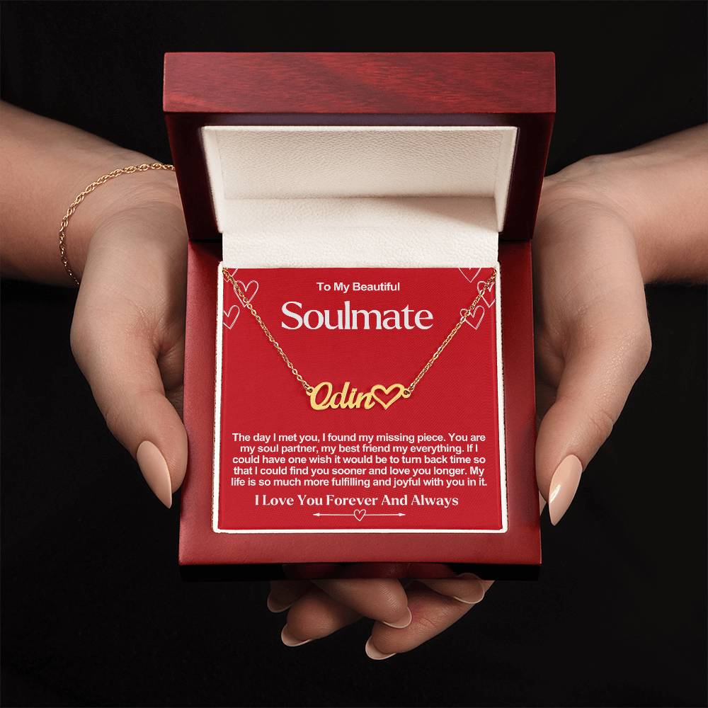 Soulmate Name Necklace With Heart