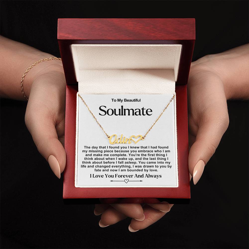 Soulmate Name Necklace With Heart