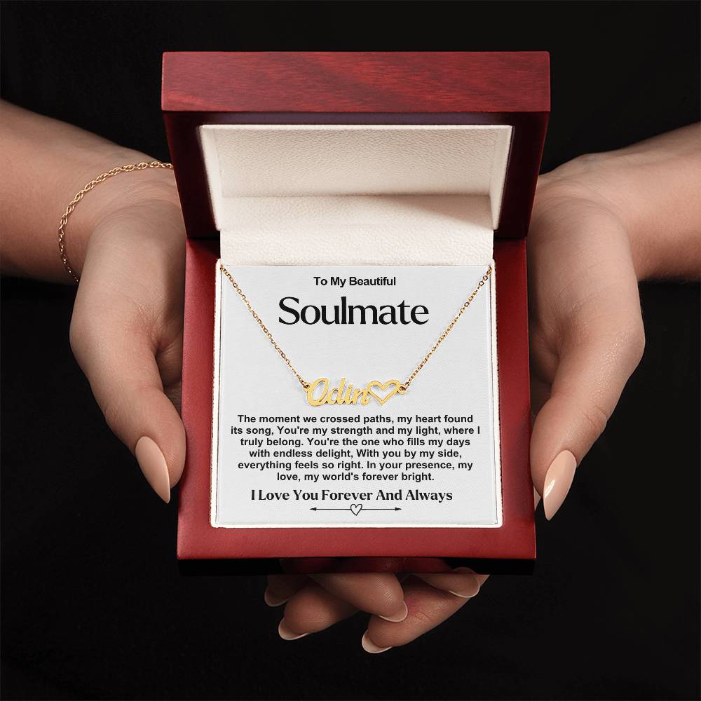 Soulmate Name Necklace With Heart