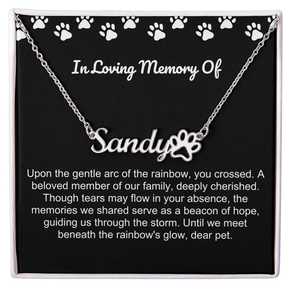 In Loving Memory Of Pet Paw Necklace