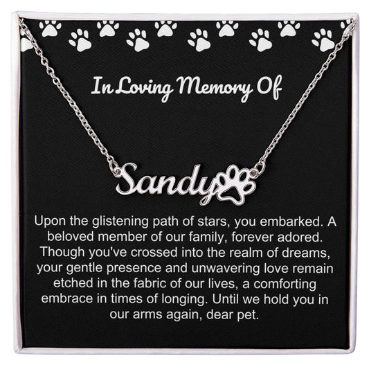 In Loving Memory Of Pet Paw Necklace