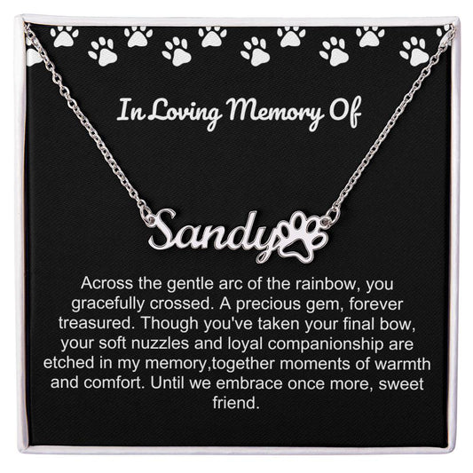 In Loving Memory Of Pet Paw Necklace