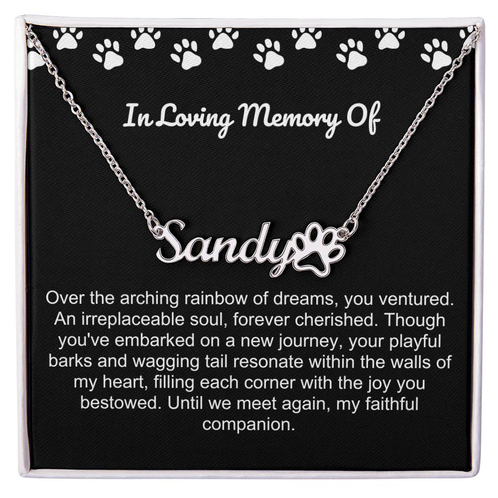 In Loving Memory Of Pet Paw Necklace