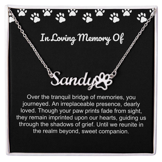 In Loving Memory Of Pet Paw Necklace