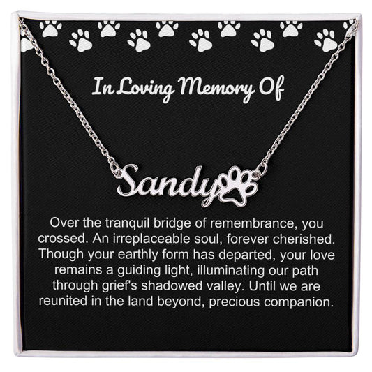 In Loving Memory Of Pet Paw Necklace