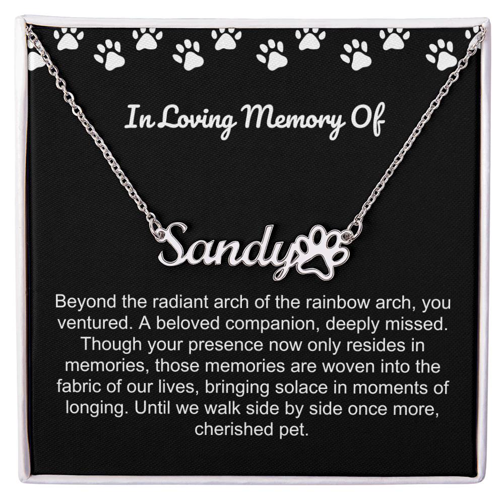 In Loving Memory Of Pet Paw Necklace