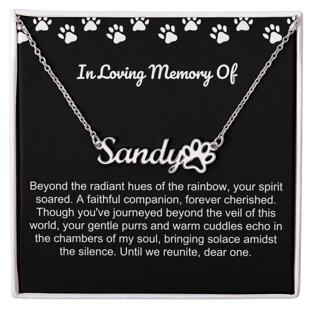 In Loving Memory Of Pet Paw Necklace