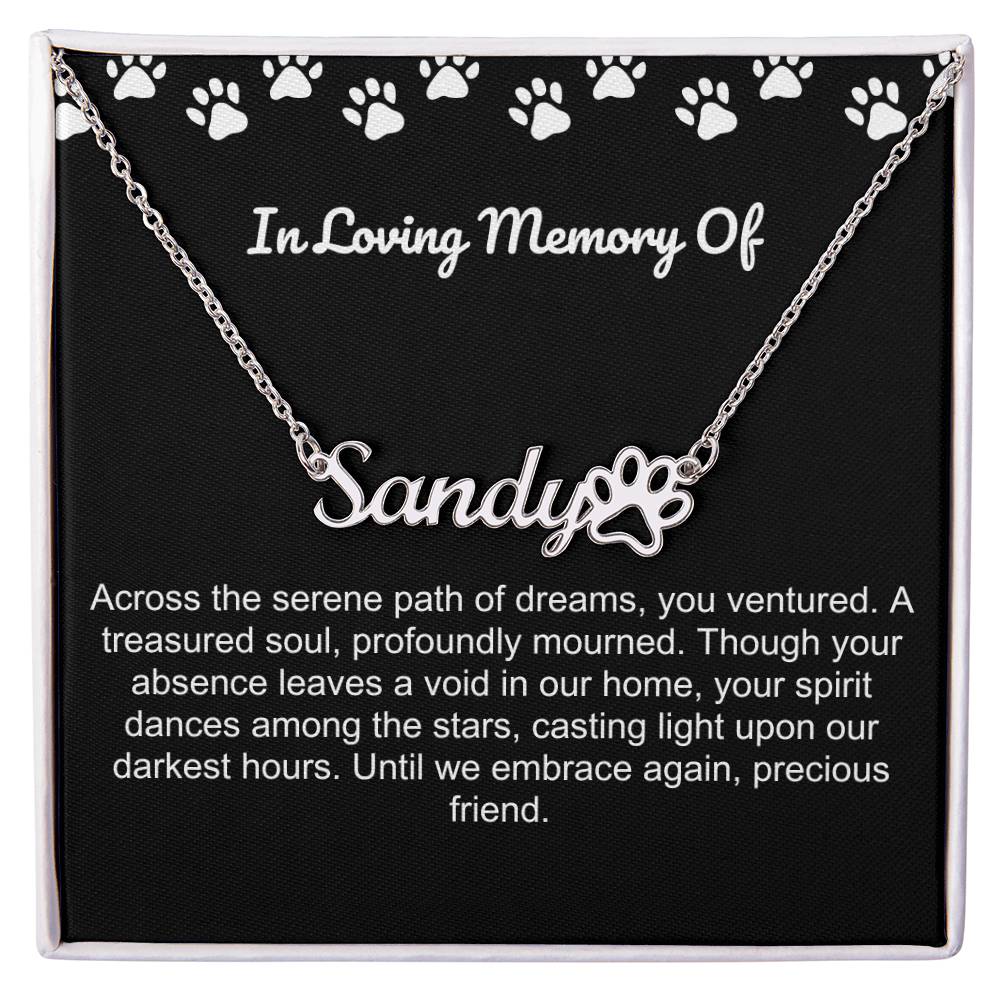 In Loving Memory Of Pet Paw Necklace