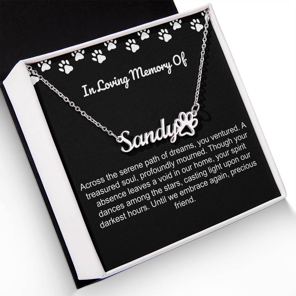 In Loving Memory Of Pet Paw Necklace