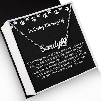 In Loving Memory Of Pet Paw Necklace