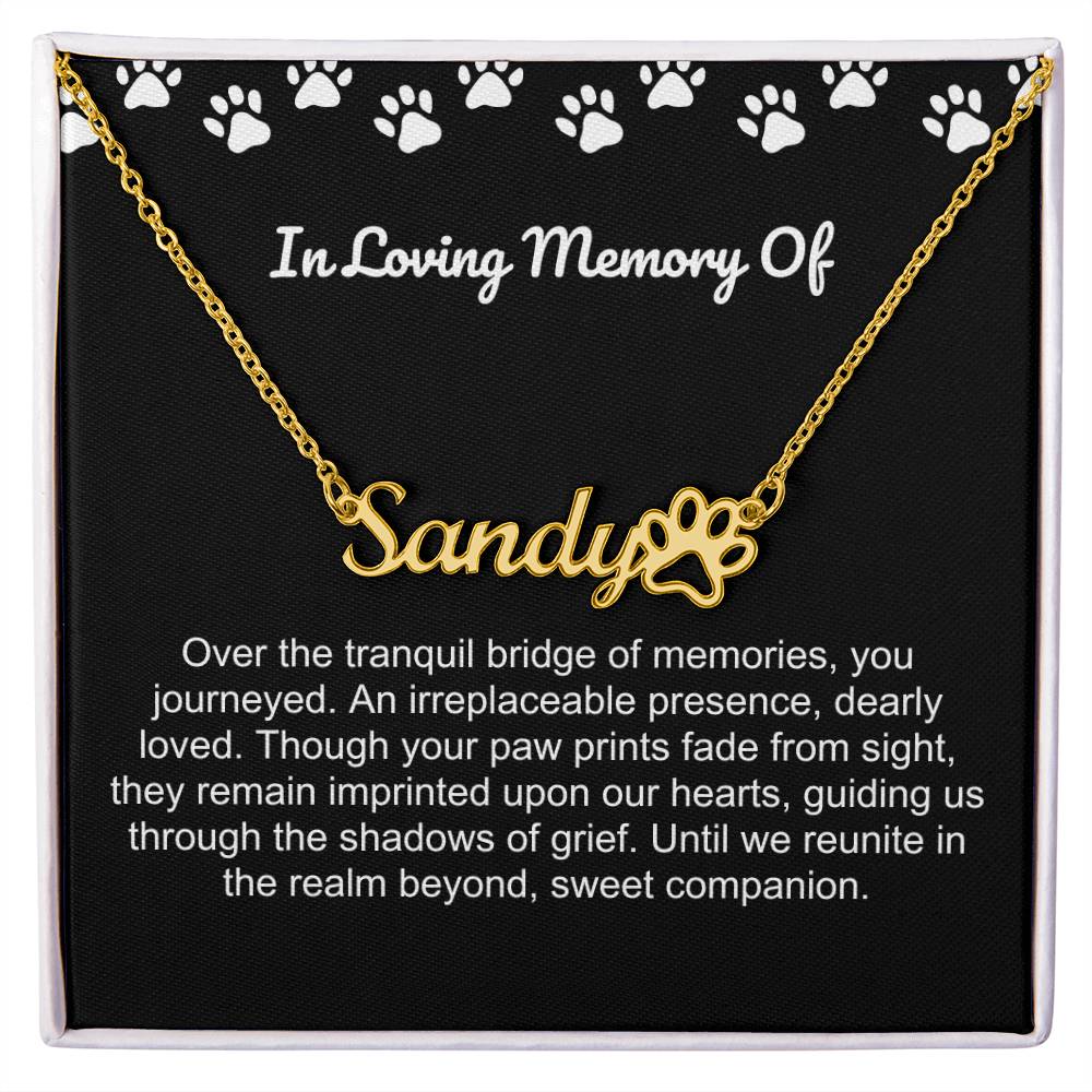 In Loving Memory Of Pet Paw Necklace