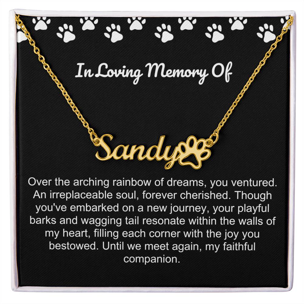 In Loving Memory Of Pet Paw Necklace