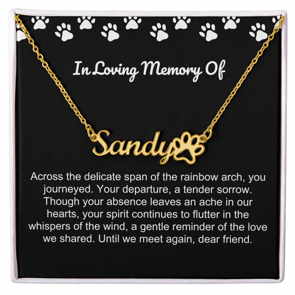 In Loving Memory Of Pet Paw Necklace