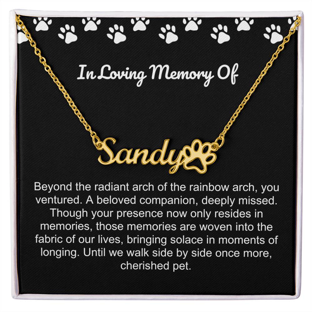 In Loving Memory Of Pet Paw Necklace