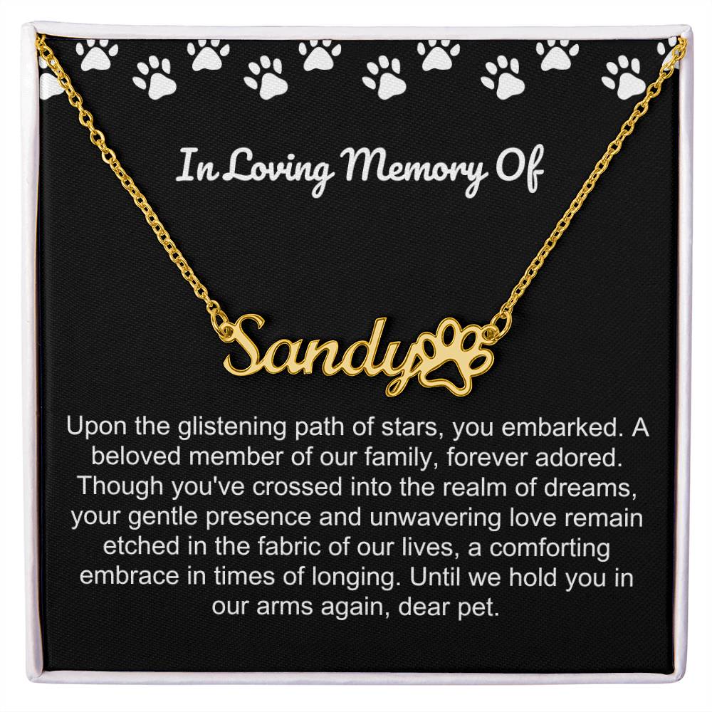 In Loving Memory Of Pet Paw Necklace