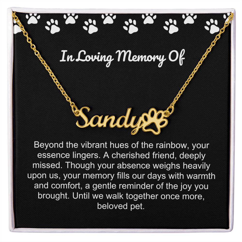 In Loving Memory Of Pet Paw Necklace