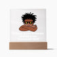 Square Night Light Plaque - Be Your Awesome Self Locks Boy