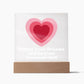 Square Night Light Plaque - Be Your Awesome Self Pink Heart