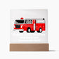 Square Night Light Plaque - Be Your Awesome Self Fire Truck