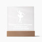 Square Night Light Plaque - Be Your Awesome Self Ballerina