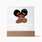 Square Night Light Plaque - Be Your Awesome Self Afro Puffs Girl