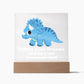 Square Night Light Plaque - Be Your Awesome Self Blue Dinosaur