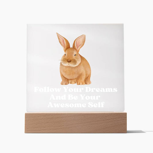 Square Night Light Plaque - Be Your Awesome Self Parrot