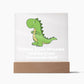 Square Night Light Plaque - Be Your Awesome Self Cute Dinosaur